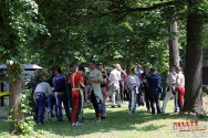 Rallye Český Krumlov: Přeskupení v Jelení zahradě v Českém Krumlově